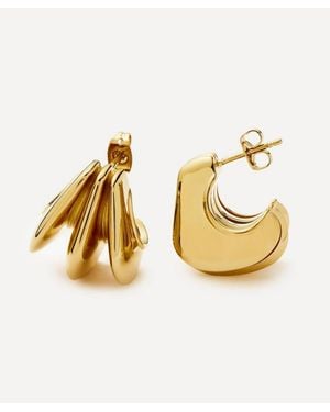 Missoma 18Ct-Plated Hera Dome Triple Ridge Hoop Earrings - Metallic