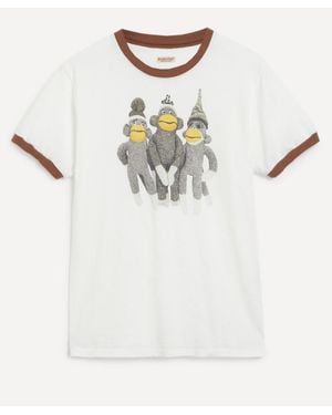 Kapital Monkey Amigos V-Neck Ringer T-Shirt - White