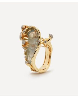 Bibi Van Der Velden 18Ct Mermaid Wave Ring - Metallic