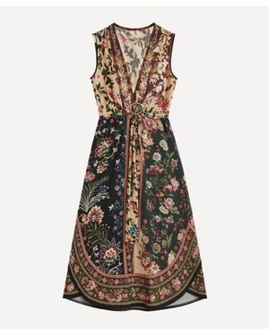 slim fit dress slacks Mixed Tropical Swing Sleeveless Midi Dress – FARM Rio main image 0