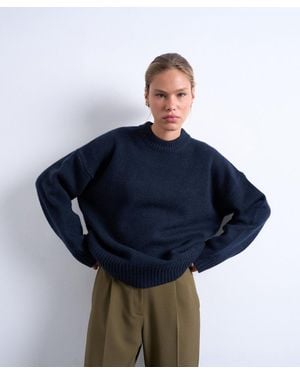 TOPSHOP Knitted Premium Lambswool Sweater - Blue