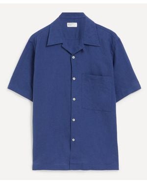 Universal Works Linen Camp Shirt - Blue