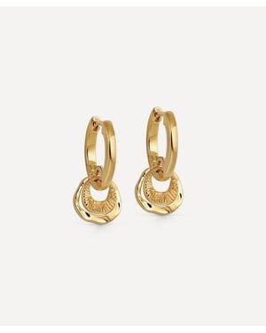 Astley Clarke 18Ct-Plated Vermeil Raye Charm Huggie Hoop Earrings - Metallic