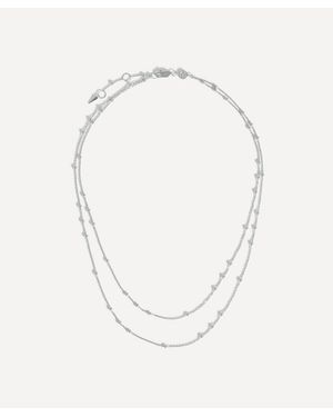 Missoma Sterling Double Chain Necklace - Blue