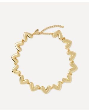 Kenneth Jay Lane Plated Heart Lobster Claw Necklace - Blue