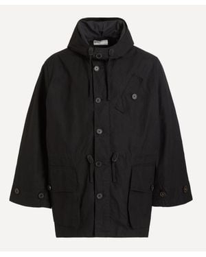 Universal Works Scottish Wax Boston Parka Jacket - Black