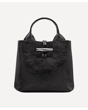 Longchamp Small Le Roseau Rock Top Handle Bag - Black