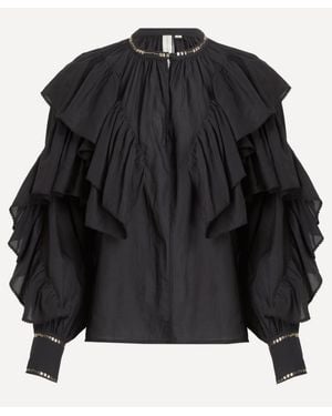 Scarlett Poppies Selona Ruffle Blouse - Black