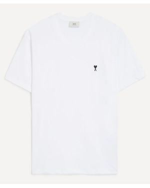 Ami Paris Cotton Contrast De Coeur T-Shirt - White