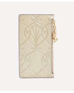 Liberty Iphis Embossed Zipped Card Case - Natural