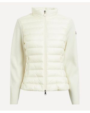 Moncler Padded Wool Zip-Up Cardigan - White
