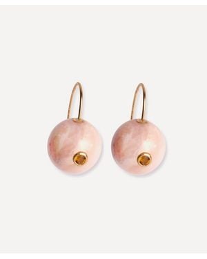 Lizzie Fortunato Plated Comet Opal Drop Earrings - Pink