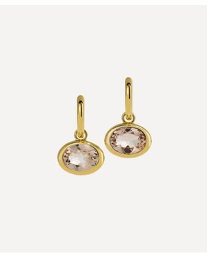 BY PARIAH 14Ct Xl Orbit Morganite Drop Hoop Earrings - White