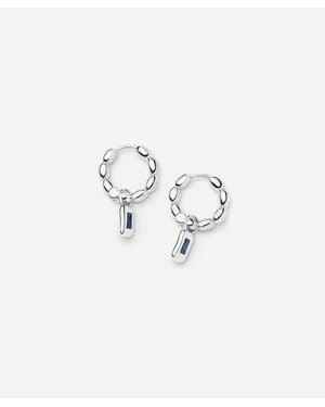 Missoma Plated Molten Gemstone Charm Hoop Earrings - White