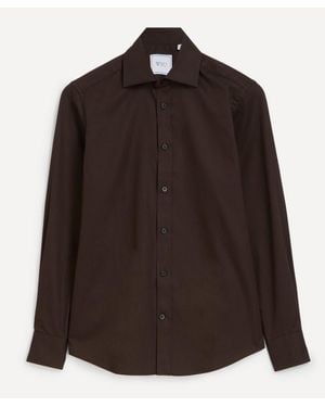 With Nothing Underneath The Boyfriend Cotton Poplin Shirt - Brown
