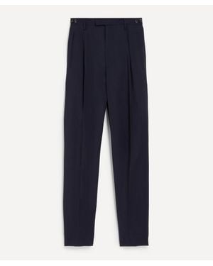 Barena Masco Single-Pleat Tropical Wool Trousers - Blue
