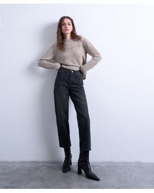 TOPSHOP Runway Mid-Rise Straight Cropped Jeans - Blue