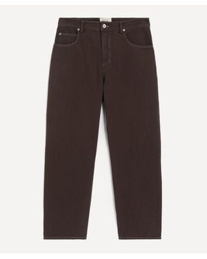Folk Barrel-Leg Pants - Brown