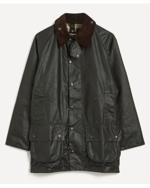 Barbour Mens Beaufort Sage Waxed Jacket - Black