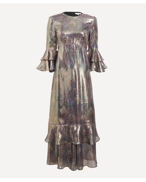 Liberty Silk Lame Gala Dress - Multicolor
