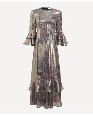 Liberty Silk Lame Gala Dress - Multicolour