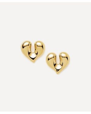 Missoma 18Ct-Plated Molten Heart Stud Earrings - Metallic