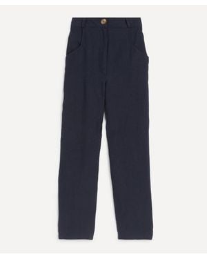 FANFARE Daphne Linen Trousers - Blue
