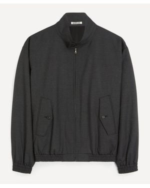 AURALEE Ultra-Fine Tropical Wool Zip Blouson Jacket - Black