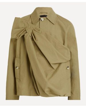 Simone Rocha Gathered Flower Sash Jacket - Green