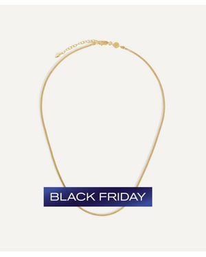 Missoma X Lucy Williams 18Ct-Plated Vermeil Short Square Snake Chain Necklace - Blue