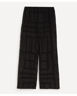 TOTEME Monogram Crochet Pj Bottoms - Black