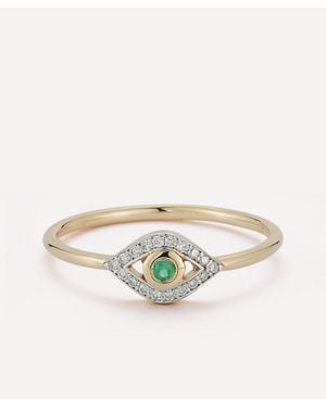 Mateo 14Ct Emerald Evil Eye Ring - White