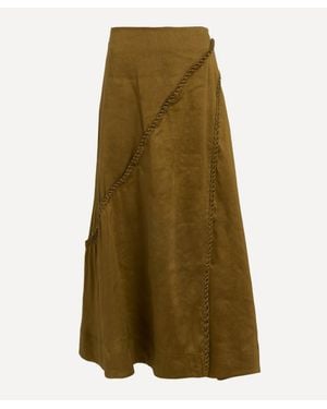 Aje. Arbour Whipstitch Midi Skirt - Green