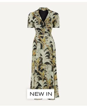 Temperley London Baxter Linen Sleeved Shirt Dress - Green