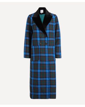 Maria de la Orden Cesar Tartan Coat - Blue