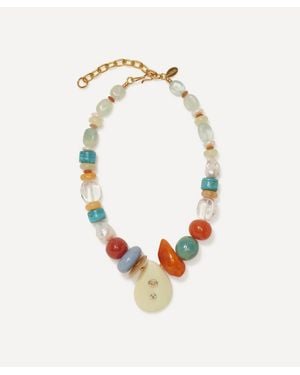 Lizzie Fortunato Plated Artifact Bead Necklace - White
