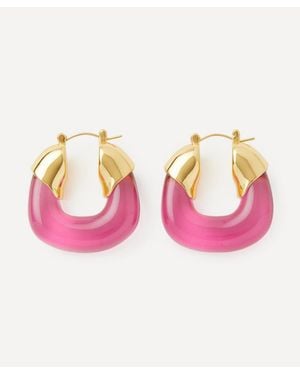 Lizzie Fortunato Plated Organic Hoop Earrings - Pink