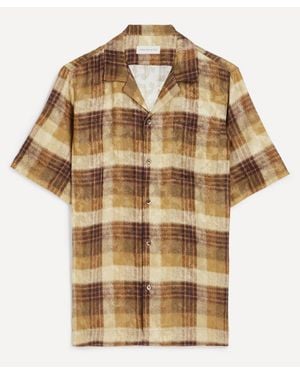 Dries Van Noten Boxy Viscose Check Shirt - Natural