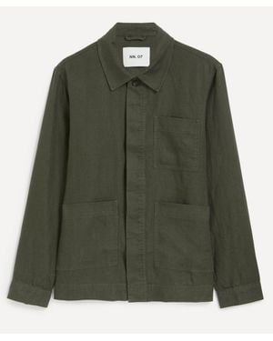 NN07 Olav Linen Workwear Overshirt - Green