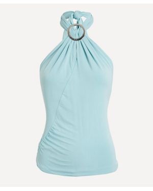 Peachy Den Amelia Halter Top - Blue