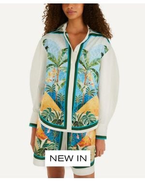 FARM Rio Rio Mosaic Collared Shirt - Blue