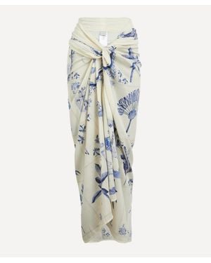 Agua Bendita Cotton-Silk Pareo - White