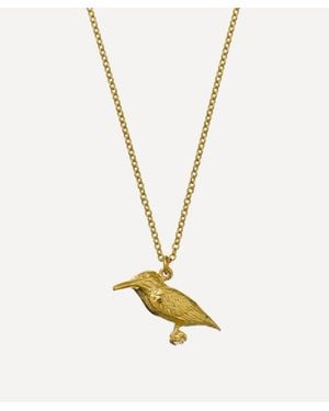 Alex Monroe 22Ct-Plated Kingfisher Pendant Necklace - Metallic