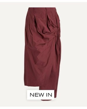 Issey Miyake Twisted Drape Pants - Red