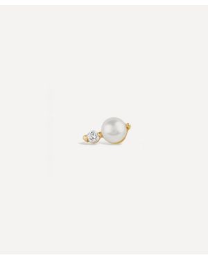 Dinny Hall 9Ct Single Shuga Pearl And Lab-Grown Stud Earring - White