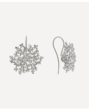 Alex Monroe Sterling Cow Parsley Bloom Drop Earrings - Metallic