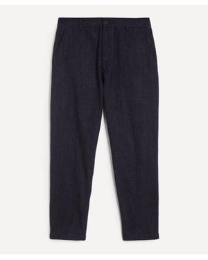 Universal Works Brushed Denim Military Chinos - Blue