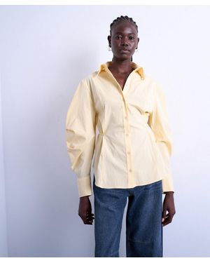 TOPSHOP Tie-Back Long-Sleeve Shirt - White