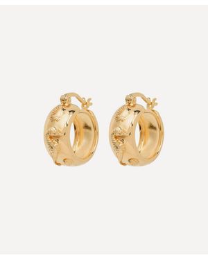 Anna + Nina 14Ct-Plated Sable Hoop Earrings - White