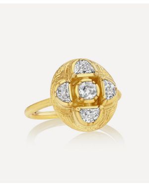 Brooke Gregson 18Ct Albers Engraved Diamond Ring - Metallic